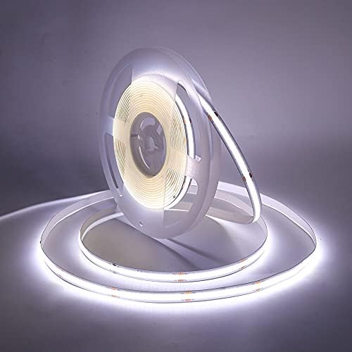 HEGEHE 2 m/6.6 ft esnek COB LED şerit ışık, DC 5 V 320 LEDs / m günışığı beyaz 6000 K olmayan su geçirmez bant ışık bükülebilir
