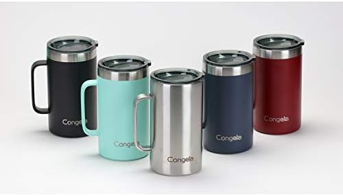Congela 22oz Paslanmaz çelik kahve Kupaları: BPA İçermez, Çay Bardağı Kupa, daha güçlü saplı vakum Yalıtımlı bardaklar, ekstra
