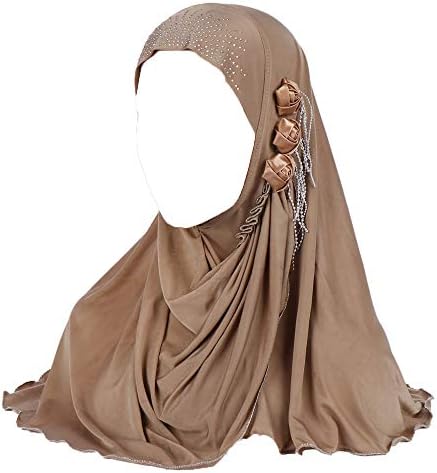 Jenerik Markalar Müslüman İslam Başörtüsü Hicap Katı Renk Çiçek Türban Kap Kadın Pamuk Atkılar Uzun Cape Şapka