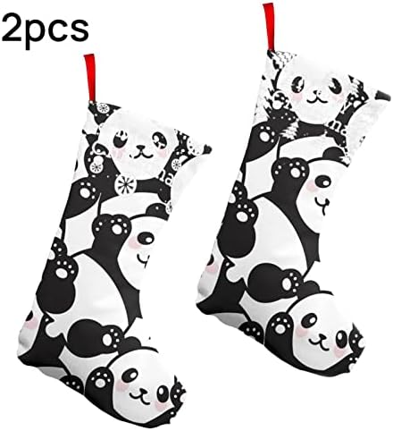 GLRTORE Sevimli Panda Hayvan Noel Çorap 2 Paket 10 İnç,noel Çorap Noel Ağacı Şömine Asılı Çorap Noel Şeker Mevcut Çanta için