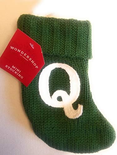 Wondershop Hedef Noel Örgü Mini Çorap Monogram Mektup Q Yeşil Önlemler 7