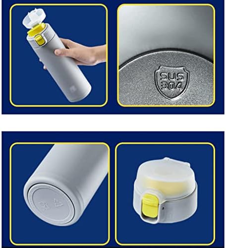 HFUGDF Galon su sürahisi İçecek Şişeleri Su şişesi ısıtıcı 15.2 oz Tek Bir Tıklama Açık Seyahat Kupa Paslanmaz Çelik cep şişesi