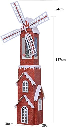 KELUNIS Fırıldak Kulesi Ev Noel Kar Yağışı Sokak Lambası, açık Noel Dekorasyon ile 3 Müzik Melodiler, dikey lamba Direği, 71