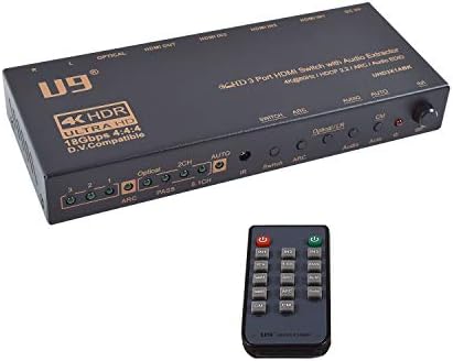 U9 ViewHD HDMI 1x2 Splitter ve Ses Çıkarıcı / HDMI v2.0 | 4K@60Hz / 4K ila 1080P Ölçekleyici / HDR ve Dolby Vision / 3.5 mm /
