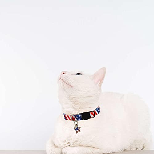 3 Paket Amerikan Bayrağı Kedi Yaka Çan ve Kolye Ayrılıkçı Ayarlanabilir ABD Yavru Yaka 4 Temmuz Bağımsızlık Günü