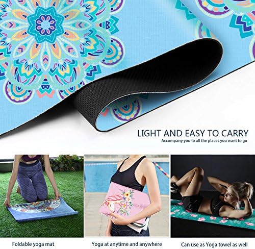 Seyahat Yoga Mat, Ter Emici Kaymaz Katlanabilir Yoga Mat, Lüks Premium Tasarım Seyahat için Çevre Dostu Yoga Mat, Taşıma Çantası