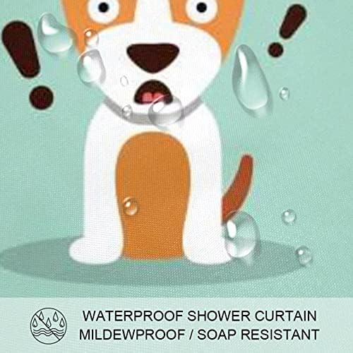 Lilibeely Polyester Duş Perdesi banyo perdesi Ana Banyo, çocuk Banyo, misafir Banyo Köpek Arka Plan 66 X 72