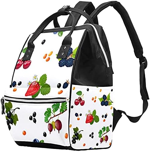 Bebek bezi çantası sırt çantası anne çantası büyük kapasiteli su geçirmez renkli meyve desen