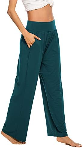 ZJCT kadın Yoga eşofman altı rahat gevşek rahat geniş bacak Salonu Joggers pantolon cepler ile