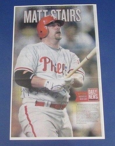 Matt Stairs Philadelphia Phillies İmzalı 11X17 Günlük Haber Baskısı 123209-İmzalı MLB Sanatı
