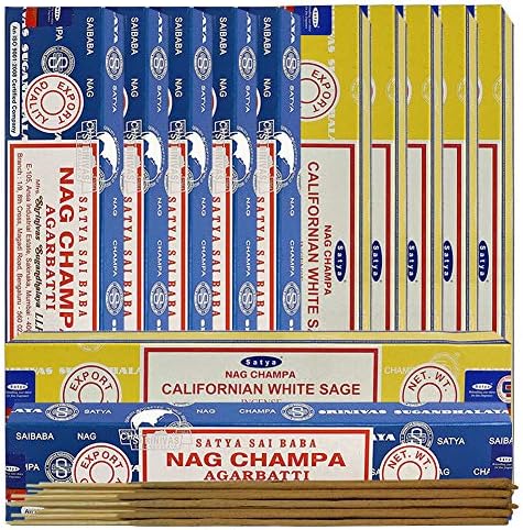 Nag Champa Tütsü Çubukları Ve Kaliforniya Beyaz Adaçayı Tütsü çubukları Tütsü Tutucu Paketi İle Ev Koku Ve Manevi Dekor İçin
