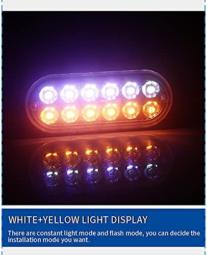 Acil Strobe ışıklar, Amber Beyaz 12 LED Strobe uyarı yanıp sönen ışık Dikkat Inşaat Tehlike ışık Çubuğu Araç Kamyon Van Off Road