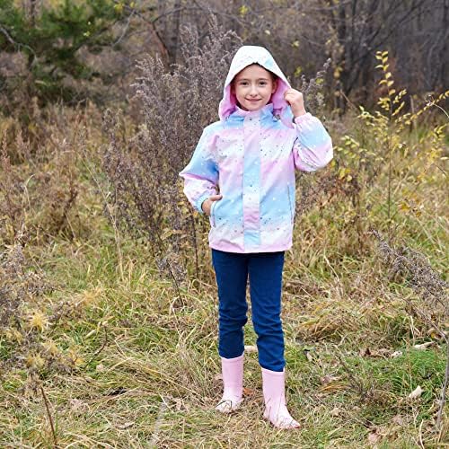 Çocuklar için erkek Kız Yağmur Ceket Su Geçirmez Ceket Hafif Kapüşonlu Polar Astarlı Yağmurluklar Rüzgarlıklar