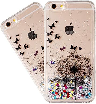 HMTECHUS iPhone 7/8 Kılıf Glitter Sıvı Sparkle Yüzer Parlak Quicksand Temizle Yumuşak TPU Silikon Darbeye Koruyucu Tampon İnce