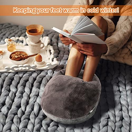 welltop ısıtmalı ayak ısıtıcı, USB elektrikli ısıtmalı ayak ısıtıcıları yastık yıkanabilir kadınlar ve erkekler peluş kabarık