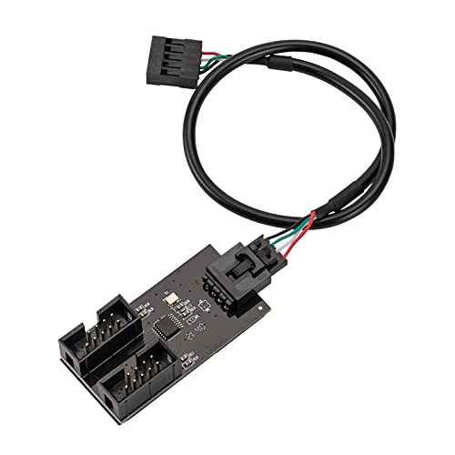 Anakart Hub 9pin, Dagong USB 2.0 Splitter Erkek 1 ila 2 Dişi, Çarpan Portu için USB Başlık Uzatma Kablosu, Fan Portu