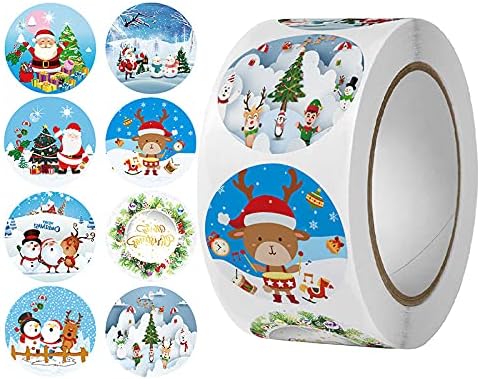 Rulo etiket Noel çıkartmaları Xmas dekor 8 desen kartları hediye zarf mühürler kutuları 1 inç için