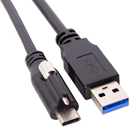 Panel Montaj Vidası ile Standart USB3. 0 Veri Kablosu 1.2 m'ye Cablecc USB 3.1 Tip-C Kilitleme Konektörü