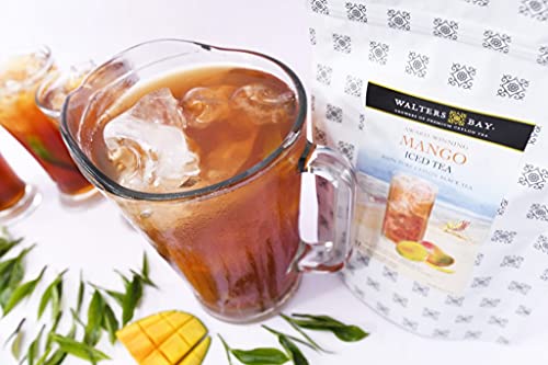 Walters Bay Mango Buzlu Çay Poşetleri / 12 Litre Büyüklüğünde Çay Poşetleri, Seylan Çayı, Şekersiz, Mango Aromalı, Glutensiz,