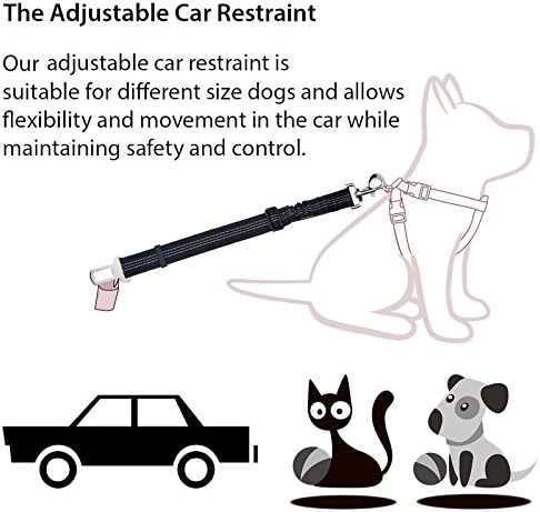 Yellowknife 1 Paketleri Ayarlanabilir Pet Köpek Kedi Araba Emniyet Kemeri Emniyet Açar Araç Emniyet Kemeri Demeti, Naylon kumaştan