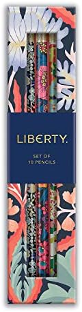 Galison Liberty London Çiçekli Kalem Seti-Silgili 10 Standart 2 Ahşap Kalem İçerir, Yeniden Kullanılabilir Kutu, Çarpıcı Tasarımlara