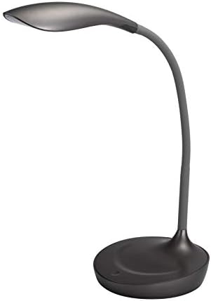 Bostitch Office KT-VLED1502-GRİ Gooseneck LED Masa Lambası, USB Şarj Bağlantı Noktası, Kısılabilir, Gri