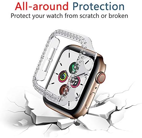 Supoix Uyumlu apple saat bandı için Kılıf 45mm, 2 Paket Kadın Yumuşak Bling PC Tam Kapak Ekran Koruyucu Tampon Çerçeve için iWatch