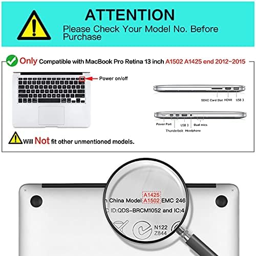 MOSISO MacBook Pro 13 inç Kılıf ile Uyumlu 2015 2014 2013 sonu 2012 A1502 A1425 Retina Ekranlı, Koruyucu Plastik Şakayık Sert