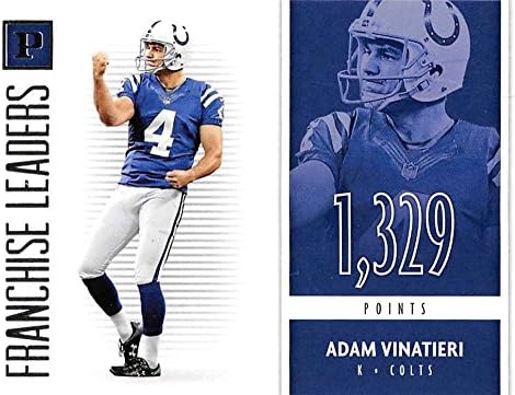 2018 Panini Futbol Franchise Liderleri AV Adam Vinatieri Indianapolis Colts NFL Ticaret Kartı