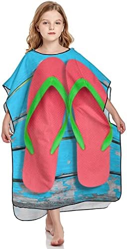 WEEDKEYCAT Yaz Flip Flop Plaj Desen Kapüşonlu Havlu Çocuklar için Yumuşak Banyo Peluş Havlu Hood ile Havuz Plaj Yüzmek için Kapak-ups