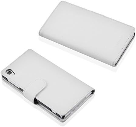 Cadorabo Kitap Kılıf Sony Xperia Z2 ile Uyumlu Kar Beyaz-Standı Fonksiyonu ve Kart Yuvası ile Yapılandırılmış Suni Deriden yapılmış-Cüzdan
