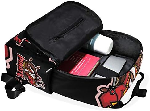 Siyah korsan omuz sırt çantası bebek bezi doktor çantası seyahat sırt çantası öğrenci Bookbag kadın erkek kız için
