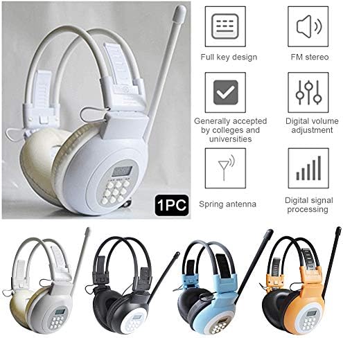 Kulaklık Radyo, LCD Ekranlı Taşınabilir FM Radyo Kulaklıklar Gürültü Azaltma Kulaklıkları, FM Alıcı Kulaklıklar, Yürüyüş, Koşu,