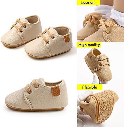BENHERO Bebek Erkek Kız Moccasins Oxford Sneakers PU Deri Kauçuk Taban Bebek Loafer'lar Kaymaz Toddler Ilk Yürüyüşe Beşik Elbise