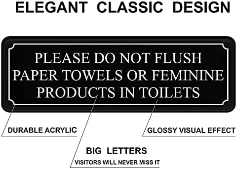 Sifonu çekmeyin-Kapı duvarı için tuvalet tabelası - Tuvaletlerde Kağıt Havlu veya Kadınsı Ürünler Tampon Havluları Yıkamayın-Septik