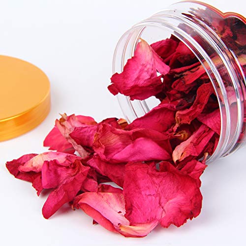 Ofanyıa 20g Kırmızı Petal Güller Kurutulmuş Gül Yaprakları Gerçek Gül Çiçek Yaprakları Vücut Ayak Banyosu için