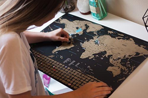 Scratch Off World Map Poster-Lüks Seyahat Haritası, ABD Eyaletleri ve Ülke Bayrakları ile Dünya Haritası Scratch Off, Nerede
