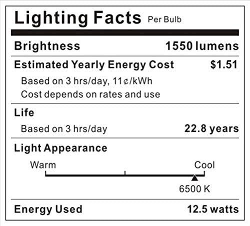 Leson 100 Watt Eşdeğer A19 LED Ampul Standart E26 / E27 Taban 13W Enerji Tasarrufu, Gün Işığı Soğuk Beyaz 6500k (6 Paket)