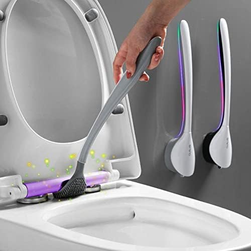 Dolity Temizleyici Scrubber Tuvalet Fırçası Tutucu Set Ofis Banyo Aksesuarları Temizleme Aracı-Gri