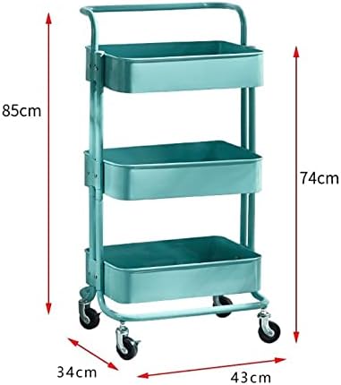 ZZWZM Küçük Arabası Raf Mutfak Zemin Yatak Odası Oturma Odası Tekerlekler ile Çıkarılabilir Malzemeleri Depolama Sepeti (Renk:
