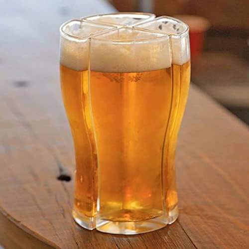 FCYIXIA bira bardakları Kupa Bardak Ayrılabilir 4 bölüm Büyük Kapasiteli Kalın bira bardağı cam bardak Kulübü Bar Partisi Ev