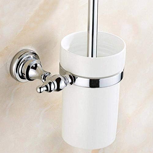 ZUQIEE Cilalı Krom Pirinç tuvalet Fırçası Tutucular Seramik Bardak Duvara Monte Tuvalet fırçası Banyo Aksesuarları Klozet Bruches