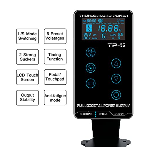 Dövme Güç Kaynağı Dijital LCD Dokunmatik Ekran Dövme Güç Kutusu için Bobin ve Döner Dövme Kalem Makinesi Siyah TP - 5 HP-2, Tp