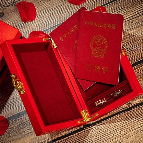 ZYSWP Lacquerware Mücevher Kutuları Retro Çin Tarzı Mücevher Kutusu Depolama Düğün Hediyeleri Yüzük Kutuları Mücevher Kutusu