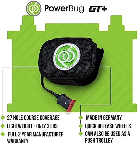 PowerBug GT Plus Tur Elektrikli Golf Arabası-Hafif Lityum Pil, Şarj Cihazı, Mesafe Takip Cihazı, 9 Hız Ayarı ile Golf Çantası