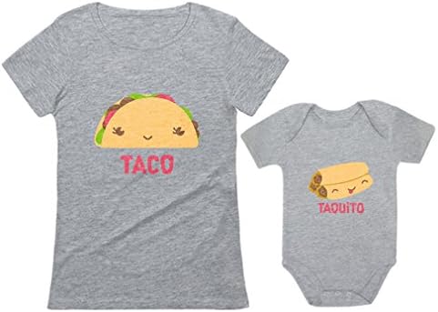 Taco ve Taquito Eşleştirme Gömlek Bebek Bodysuit Kıyafet ve Anne kadın T-Shirt