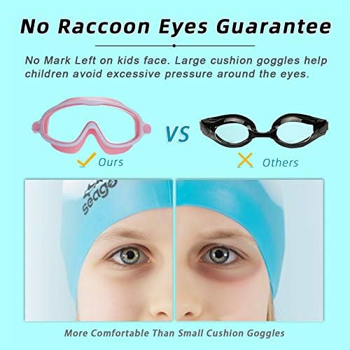 Yüzme Gözlükleri 2 Paket Anti-Sis Anti-UV Geniş Görüş yüzme gözlükleri Çocuklar için 3-15