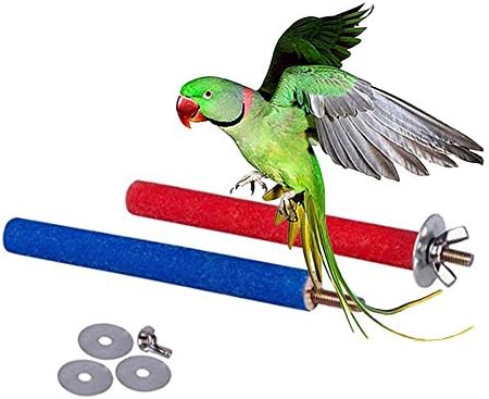 lEIsr00y 4 Adet Pet Kuş Papağan Pençe Taşlama Çubuğu Sopa Standı Levrek Ahşap Tahta Çiğnemek Oyuncak-Rastgele Renk 4 adet