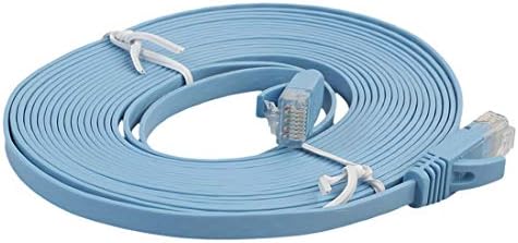 JİN Ağ Aksesuarı 5m CAT6 Ultra İnce Düz Ethernet Ağ LAN Kablosu, Yama Kablosu RJ45(Siyah) (Renk: Mavi)