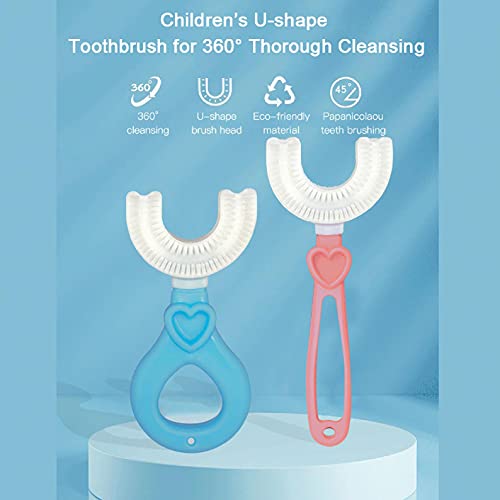2 Adet Toddler Diş Fırçası Yaş 2-6 Çocuk U Şekilli Diş Fırçası Yaş 6-12 Bebek Diş Fırçası 360 Çocuk U-Şekilli Diş Fırçası Toddler